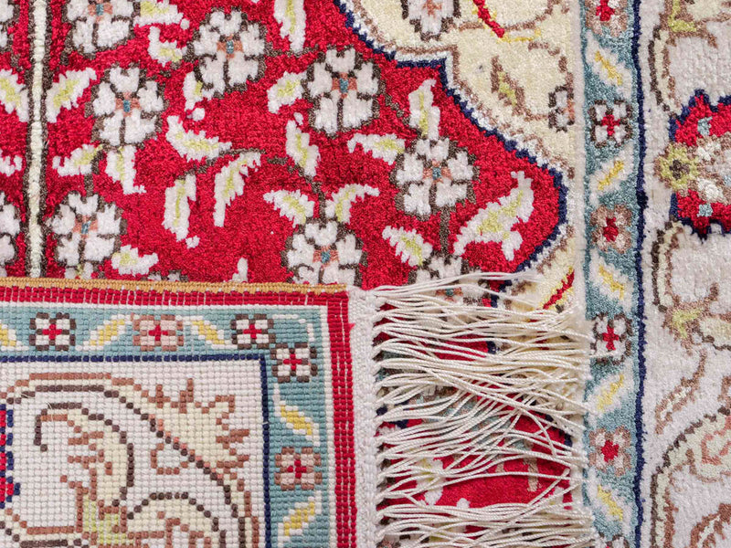 Silketæppe - China Silk - 86 x 58 cm - lysrød