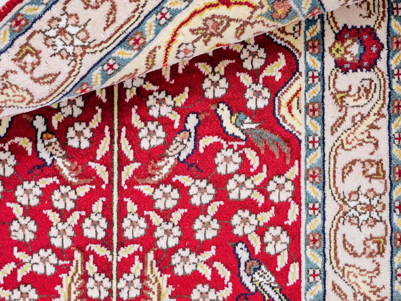 Silketæppe - China Silk - 89 x 58 cm - lysrød