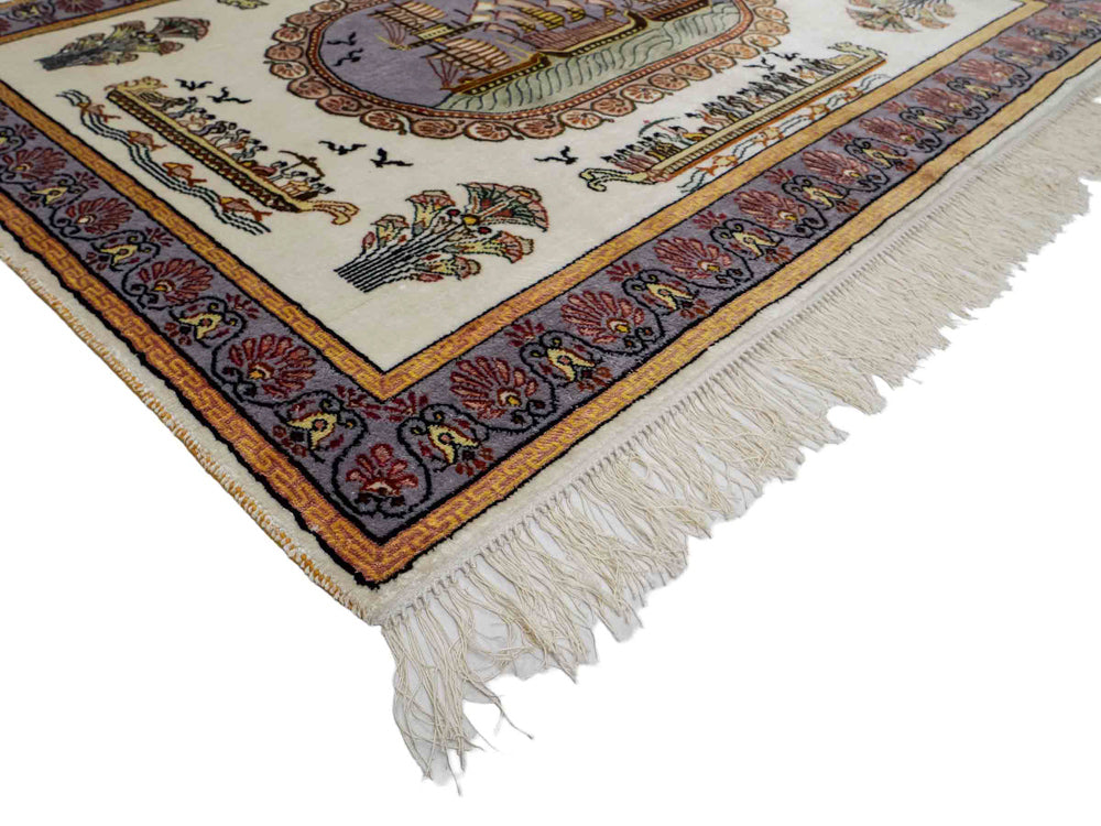 Kinesisk silke Tæppe 121x95cm - Orientalsk tæppe