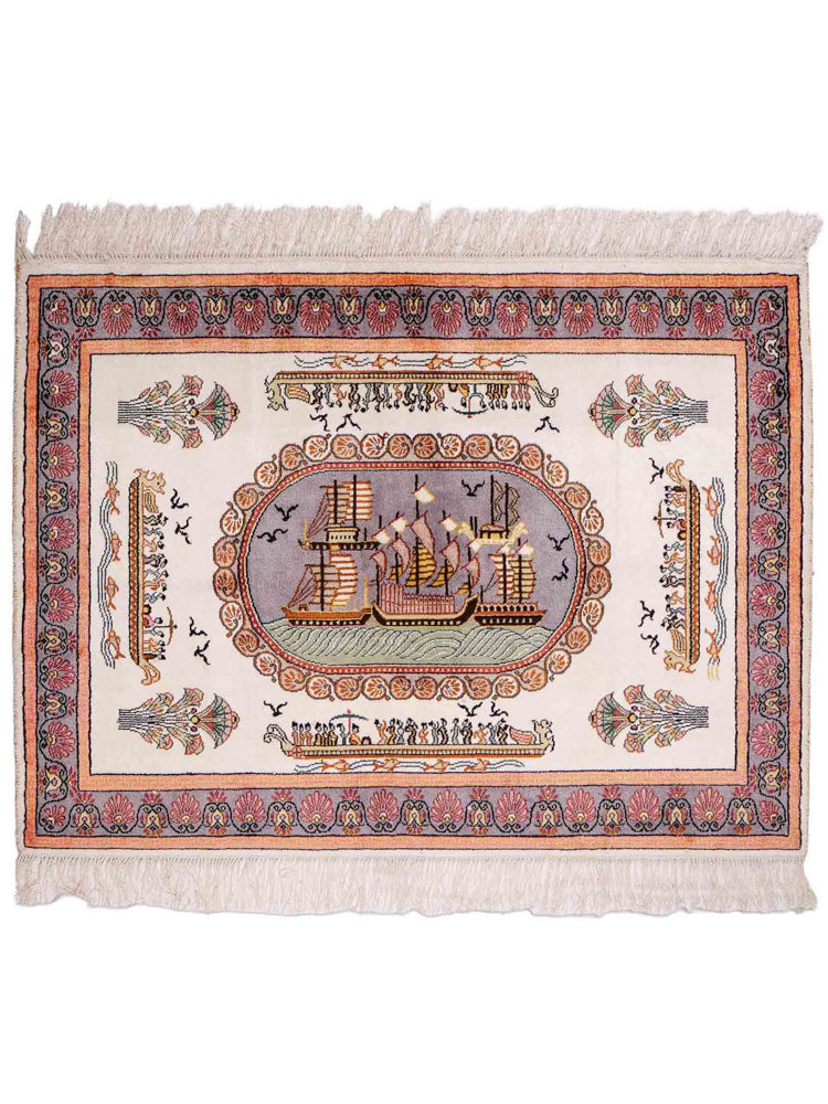 Seidenteppich - China Seide - 123 x 91 cm - beige