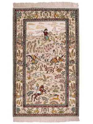 Silketæppe - China Silk - 150 x 88 cm - beige