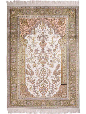 Silketæppe - China Silk - 181 x 123 cm - beige