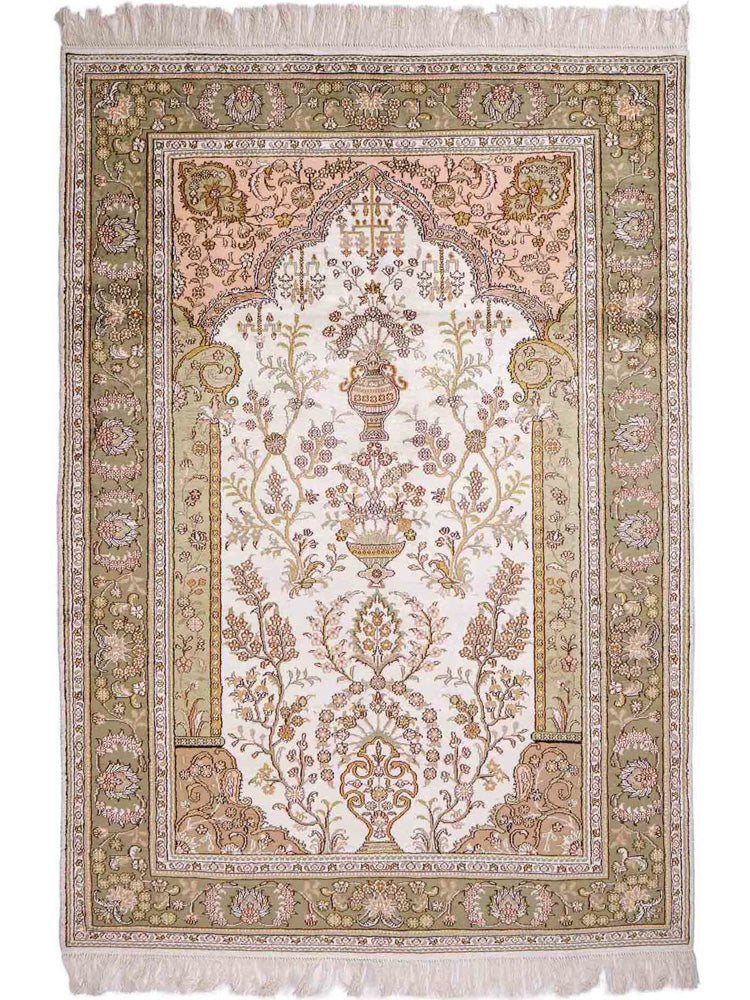 Seidenteppich - China Seide - 181 x 123 cm - beige