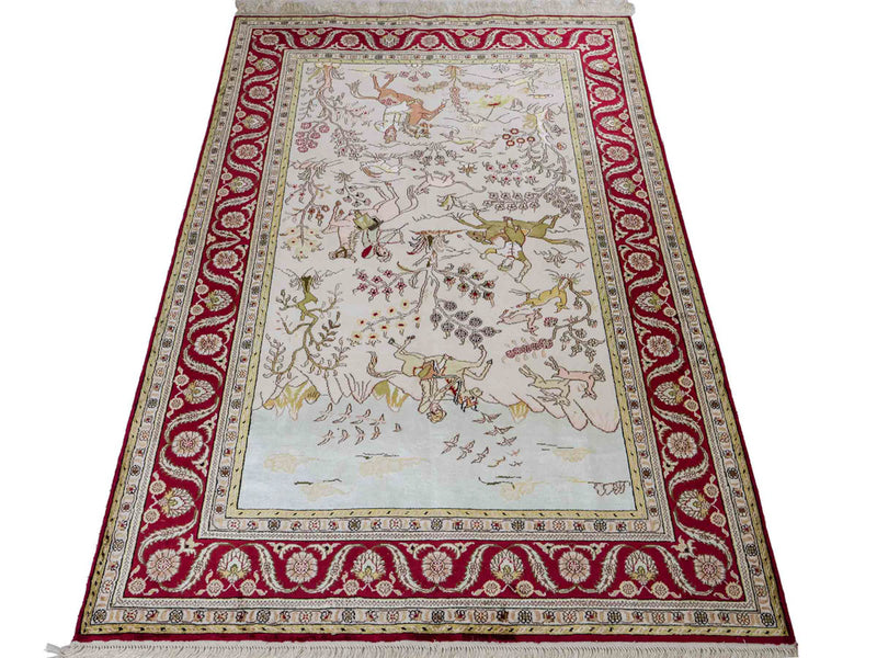 Seidenteppich - China Seide - 183 x 125 cm - beige