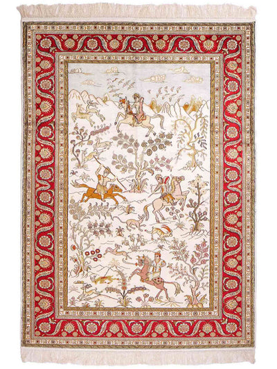 Kinesisk silke Tæppe 125x184cm - Orientalsk tæppe