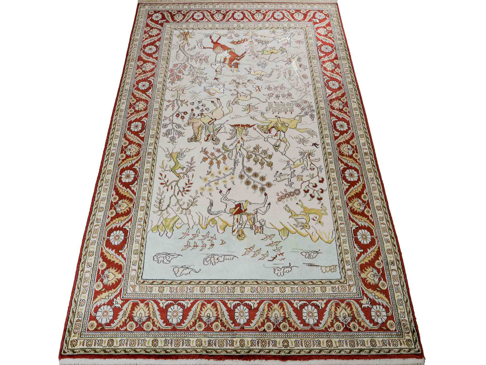 Seidenteppich - China Seide - 193 x 121 cm - beige