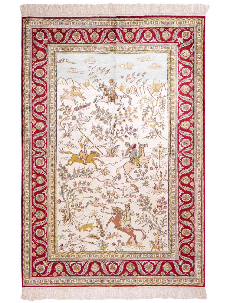 Kinesisk silke Tæppe 180x123cm - Orientalsk tæppe