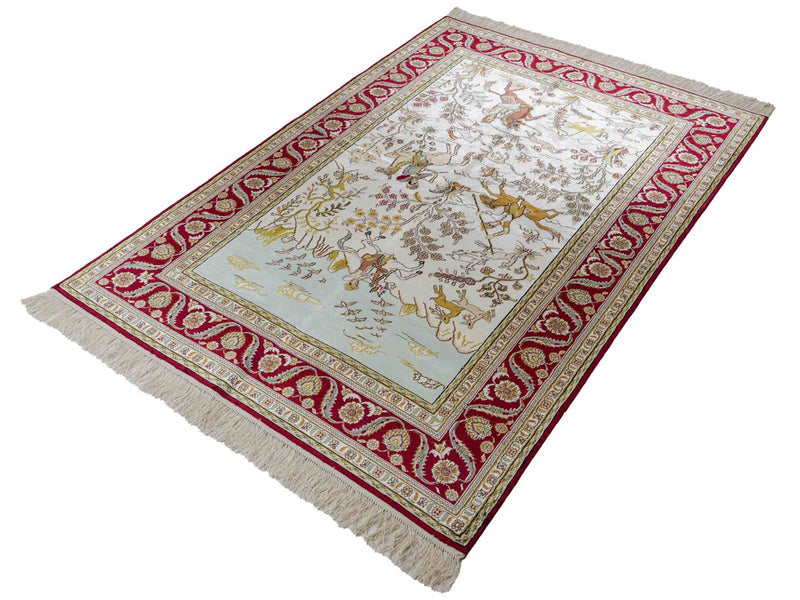 Kinesisk silke Tæppe 180x123cm - Orientalsk tæppe