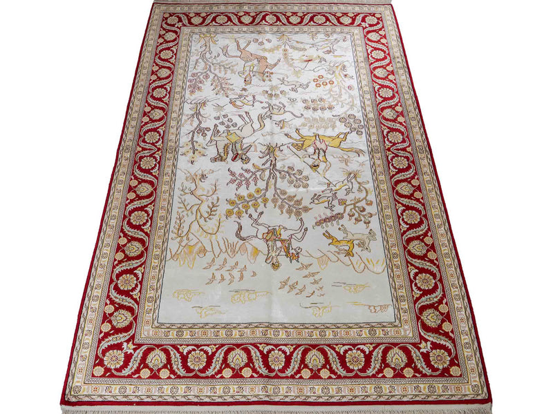 Seidenteppich - China Seide - 185 x 127 cm - beige