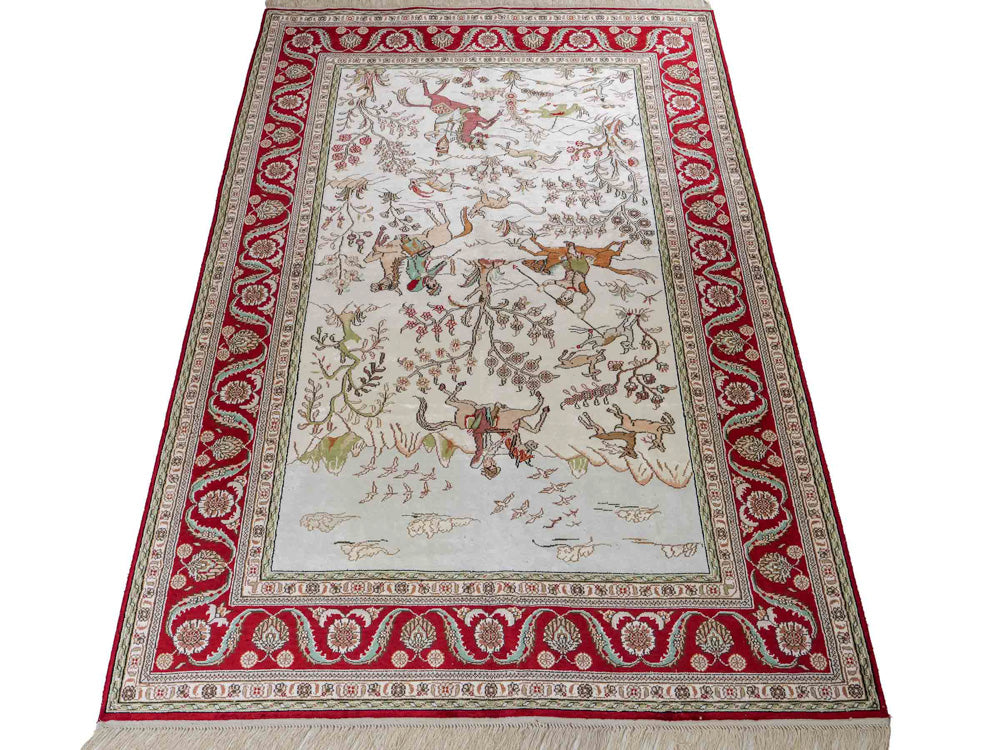 Seidenteppich - China Seide - 180 x 124 cm - beige