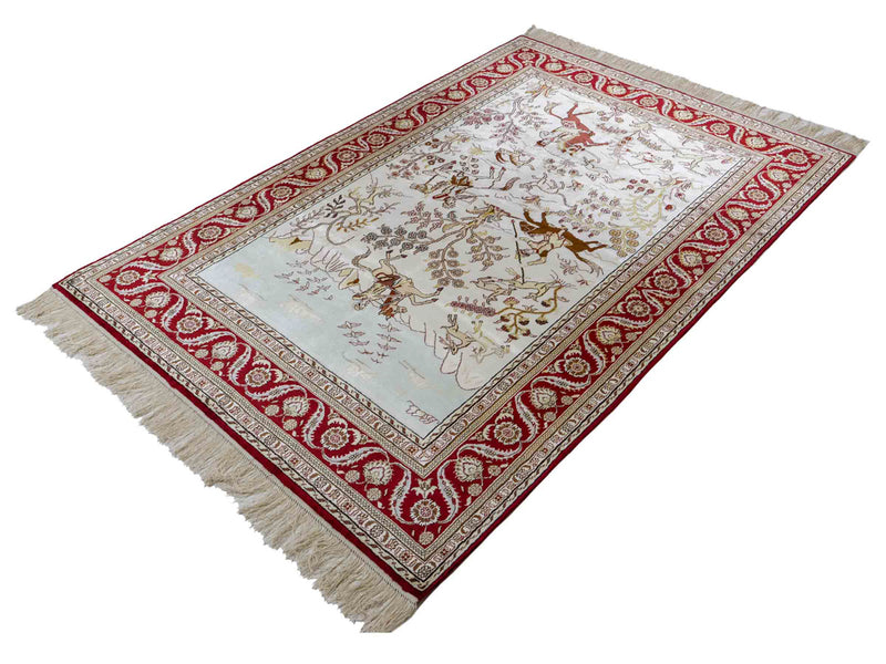 Seidenteppich - China Seide - 185 x 124 cm - beige