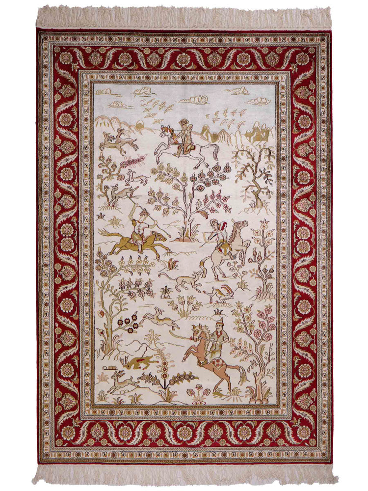 Kinesisk silke Tæppe 183x126cm - Orientalsk tæppe