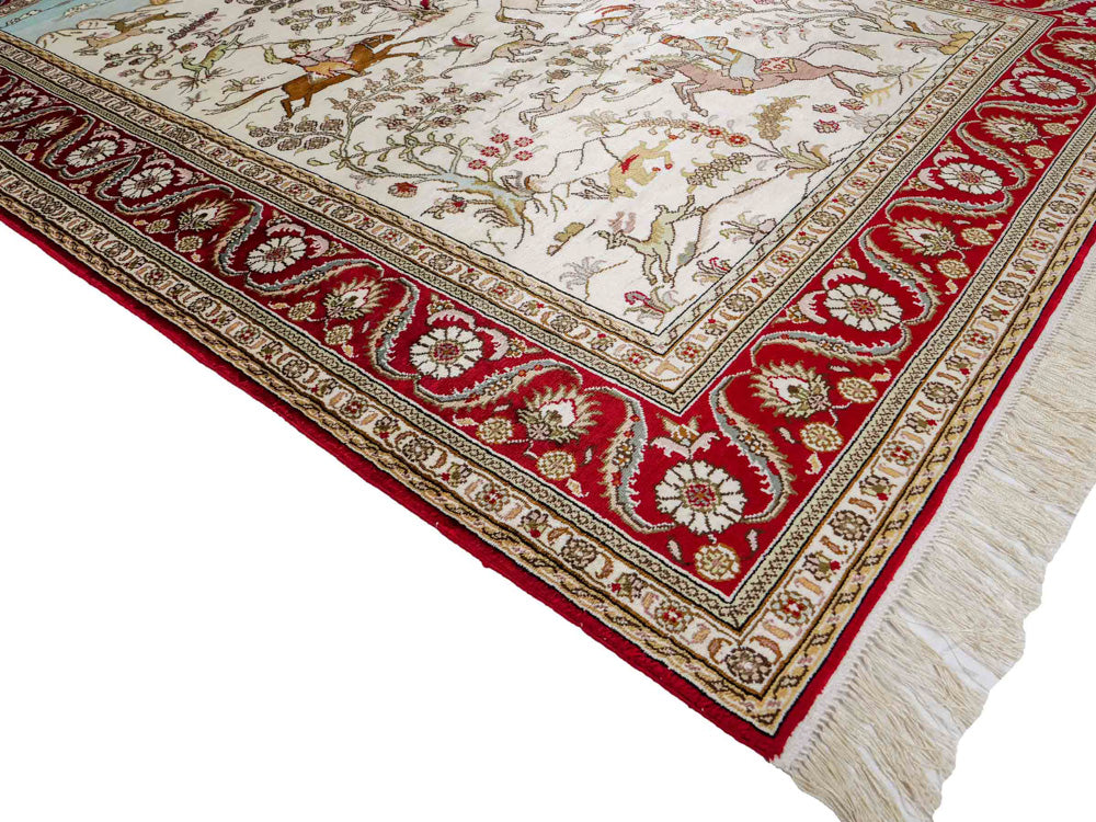 Seidenteppich - China Seide - 185 x 126 cm - beige