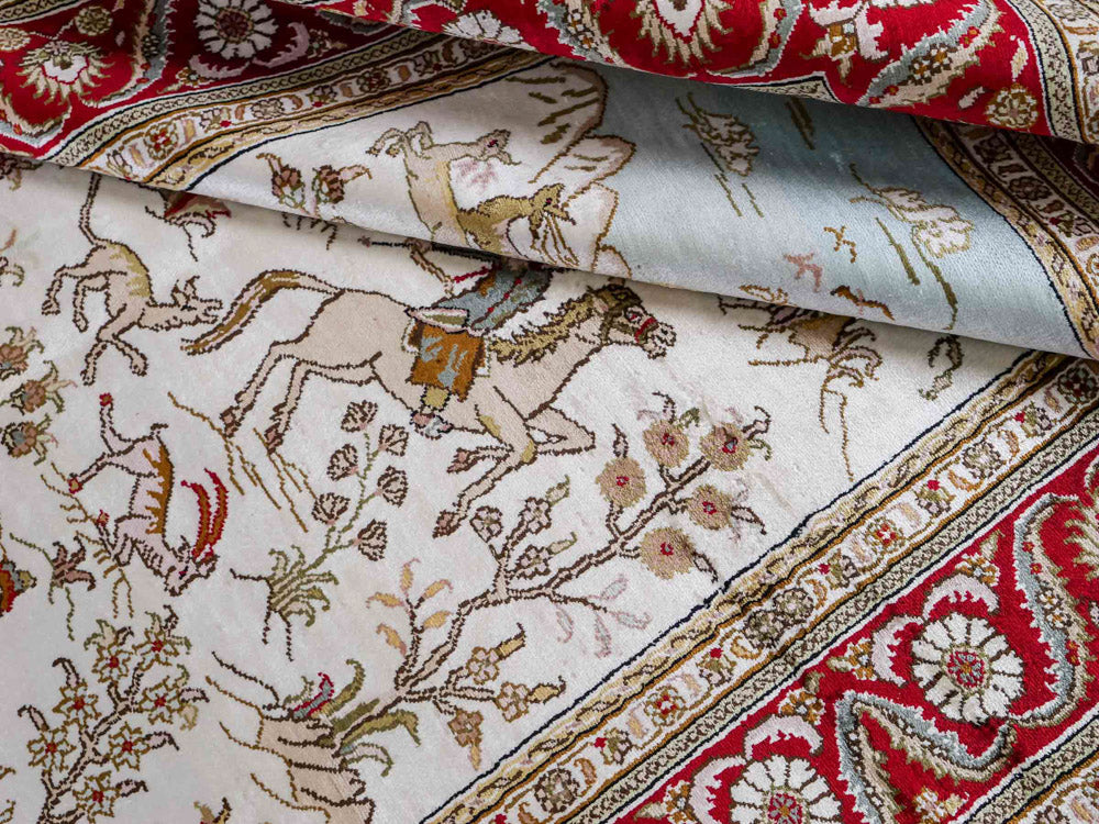 Seidenteppich - China Seide - 185 x 126 cm - beige