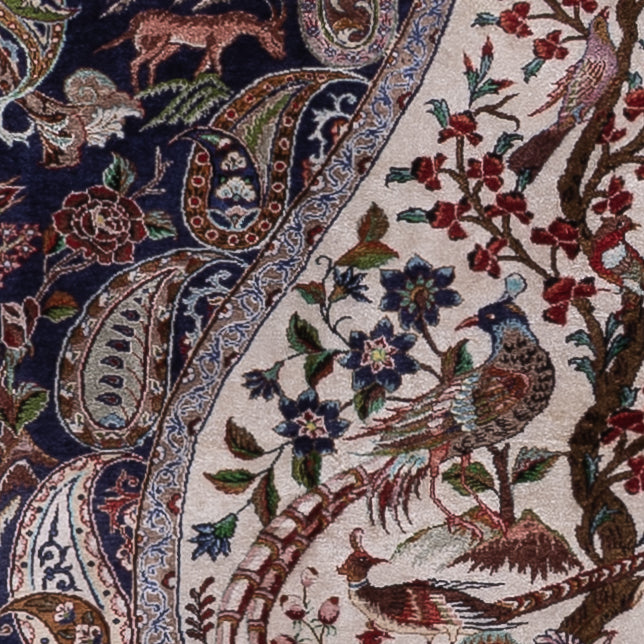 Perserteppich - Ghom - 195 x 140 cm - dunkelblau