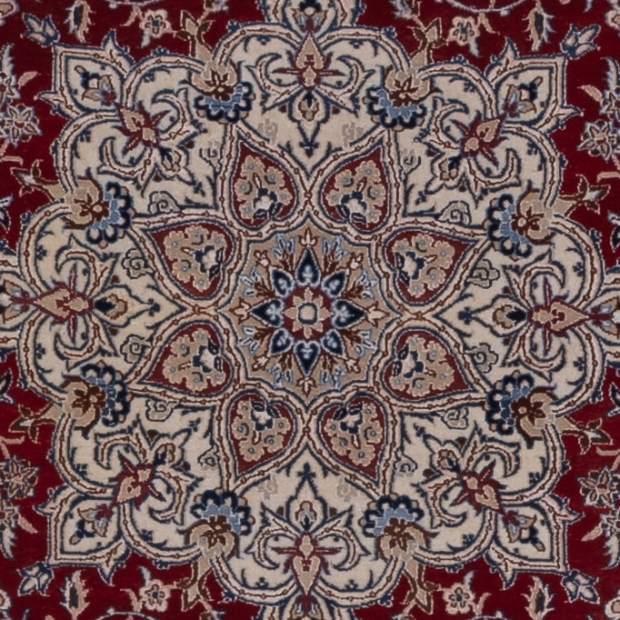 Persisk tæppe - Nain - Premium - 206 x 132 cm - mørkerød