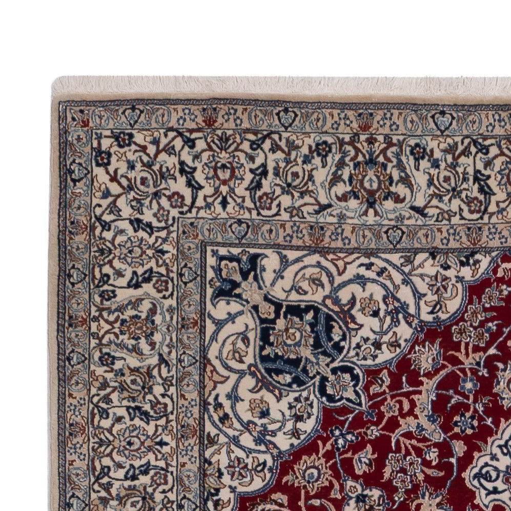 Persisk tæppe - Nain - Premium - 206 x 132 cm - mørkerød