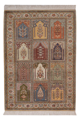 Seidenteppich - Kayseri - 214 x 153 cm - mehrfarbig