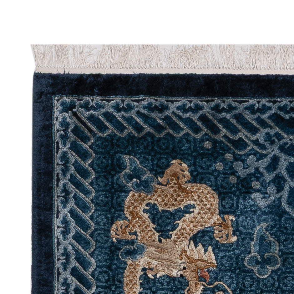Seidenteppich - China Seide - 187 x 123 cm - blau