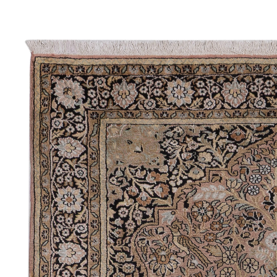 Silketæppe - Kashmir Silk - 188 x 126 cm - mørk beige