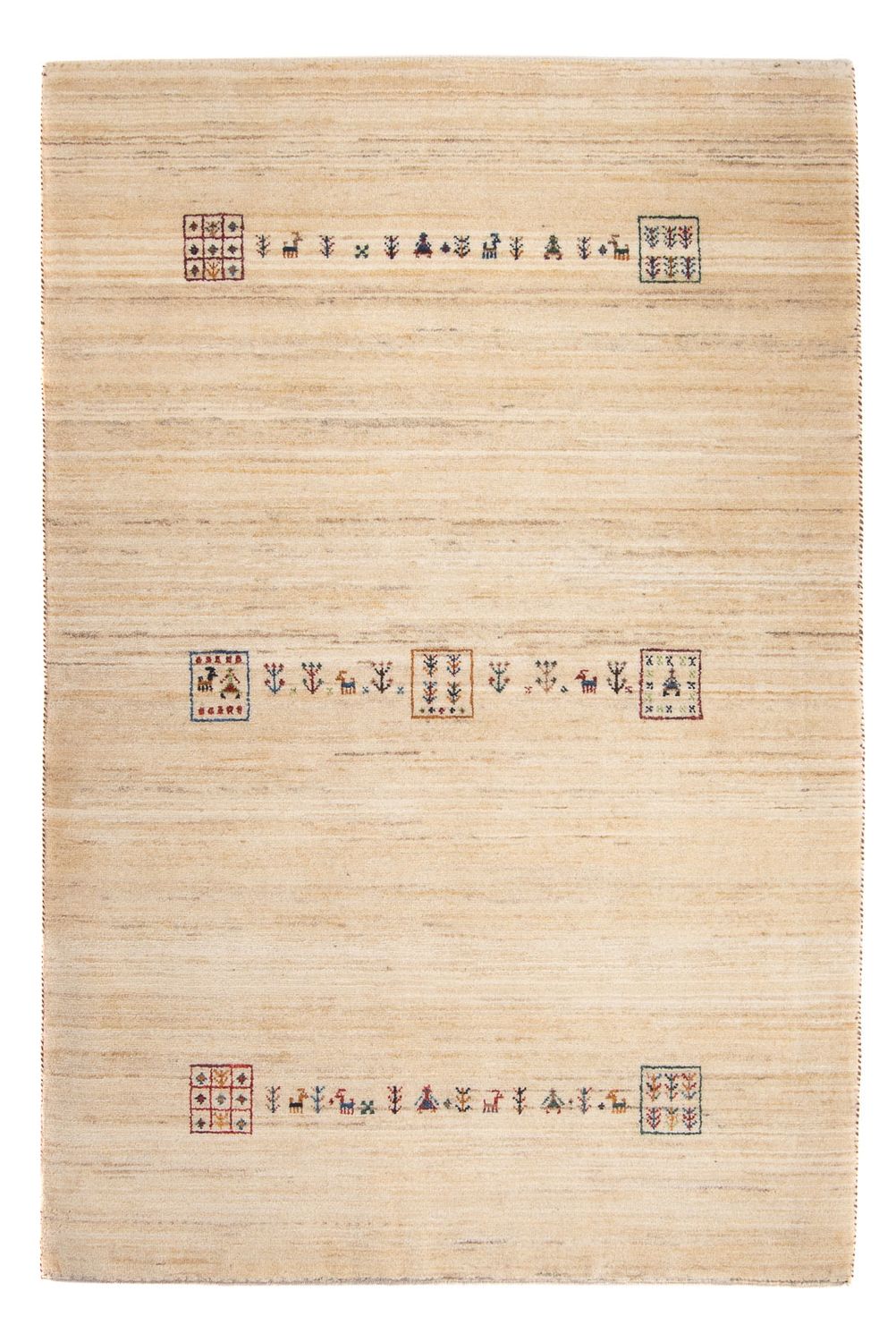 Gabbeh Tæppe - Loribaft Persisk - 159 x 100 cm - beige