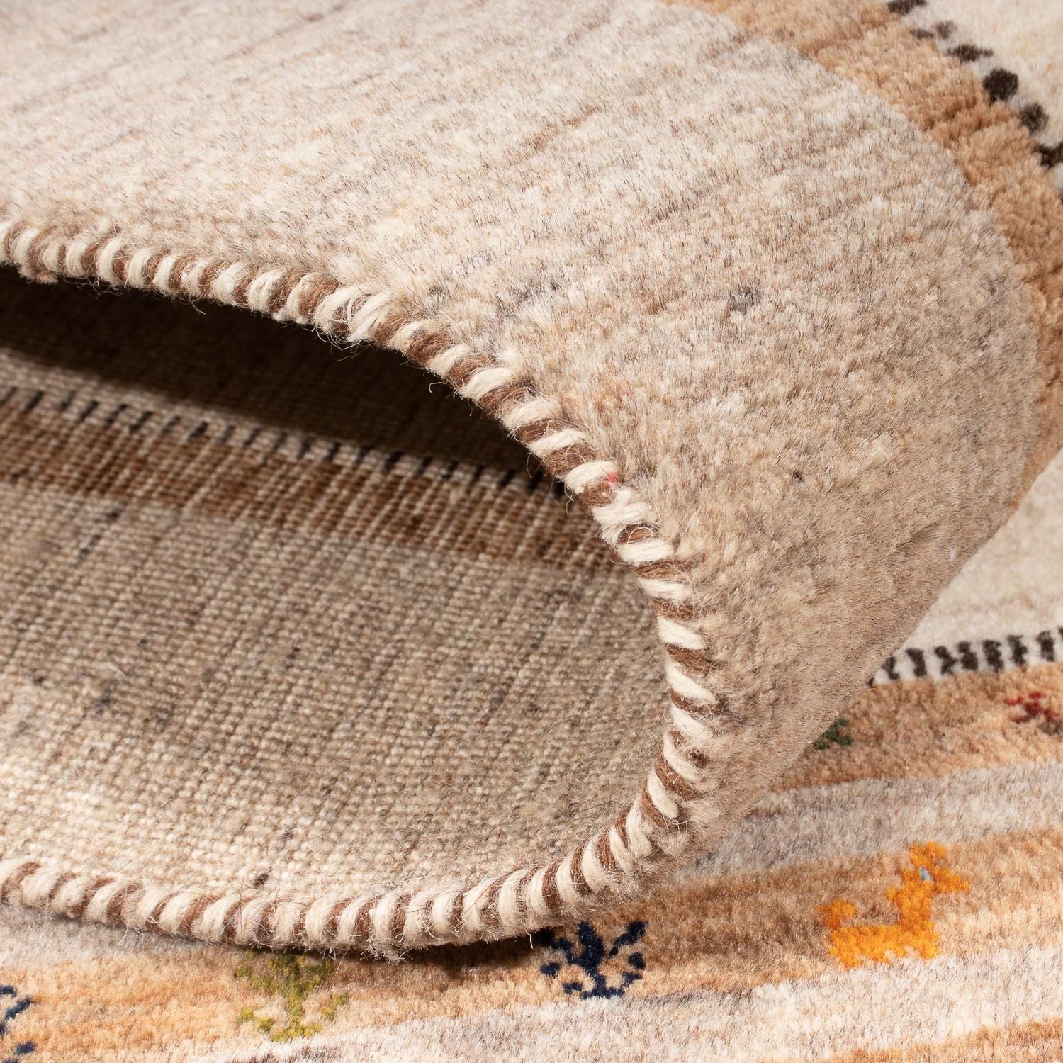 Gabbeh Tæppe - Loribaft Persisk - 157 x 98 cm - natur