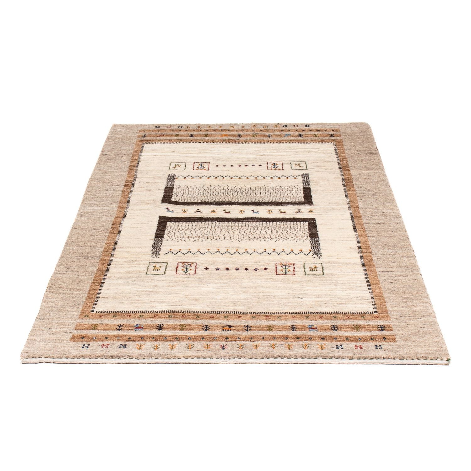 Gabbeh Tæppe - Loribaft Persisk - 157 x 98 cm - natur