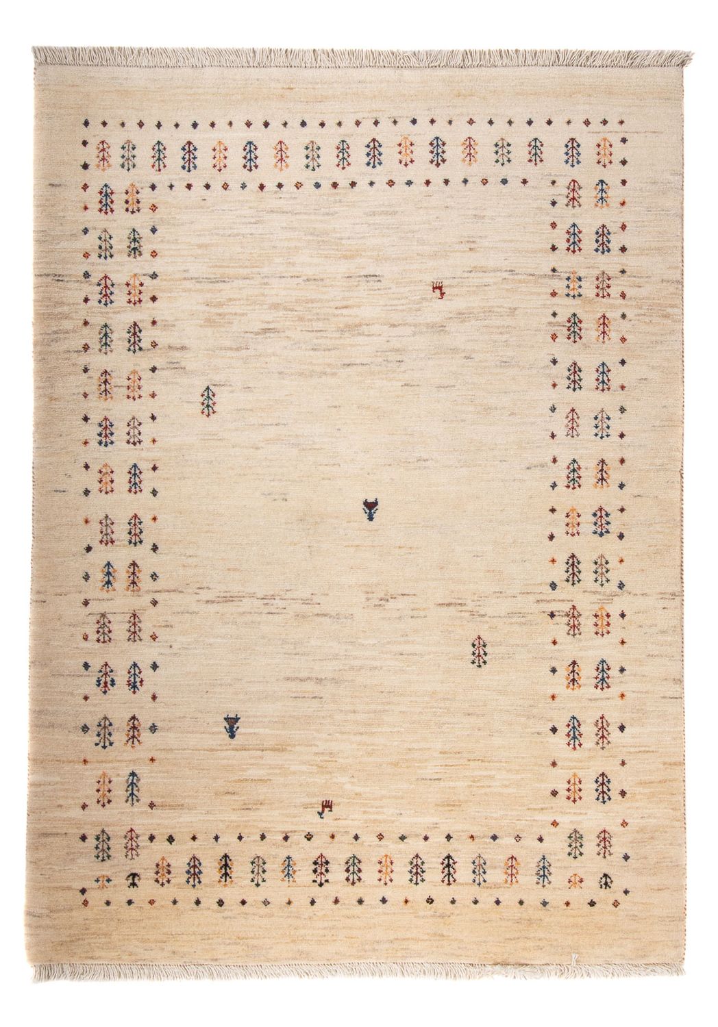 Gabbeh Tæppe - Loribaft Persisk - 158 x 110 cm - natur