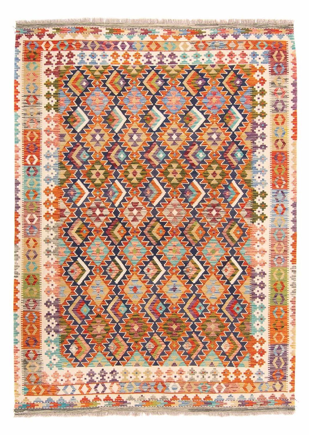 Kelim-tæppe - orientalsk - 250 x 184 cm - flerfarvet