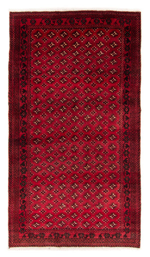 Turkaman-tæppe - 239 x 130 cm - rød