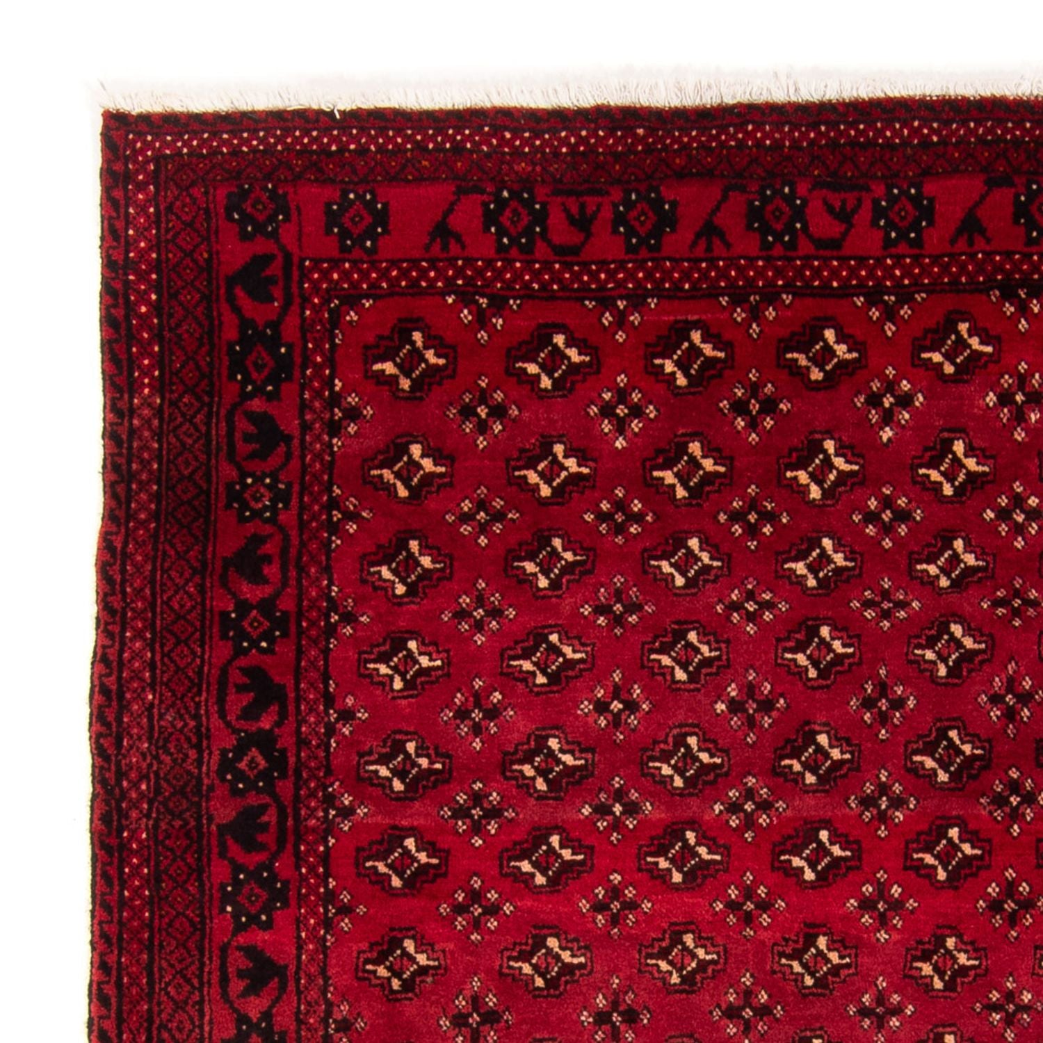 Turkaman-tæppe - 239 x 130 cm - rød