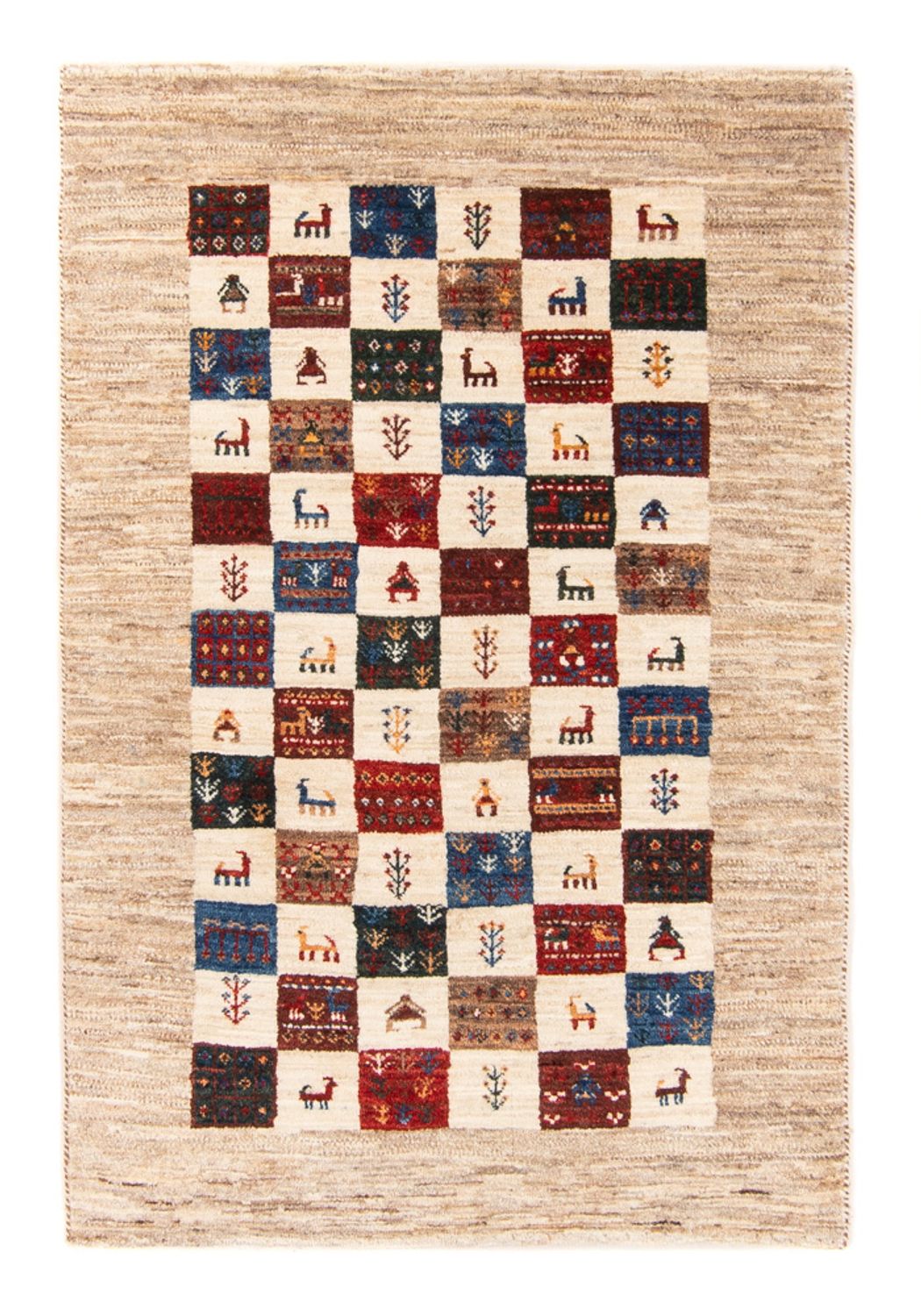 Gabbeh Tæppe - Loribaft Persisk - 129 x 81 cm - flerfarvet