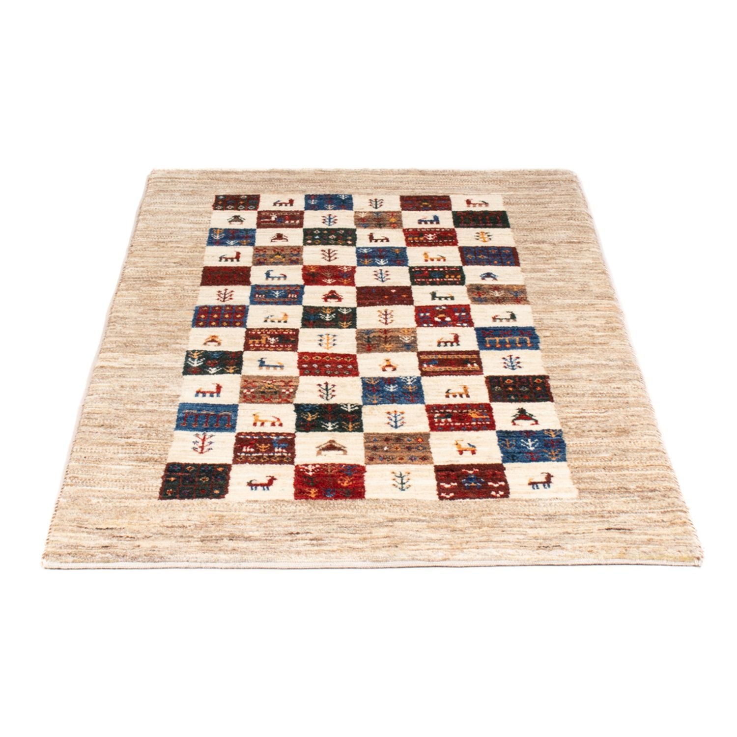 Gabbeh Tæppe - Loribaft Persisk - 129 x 81 cm - flerfarvet