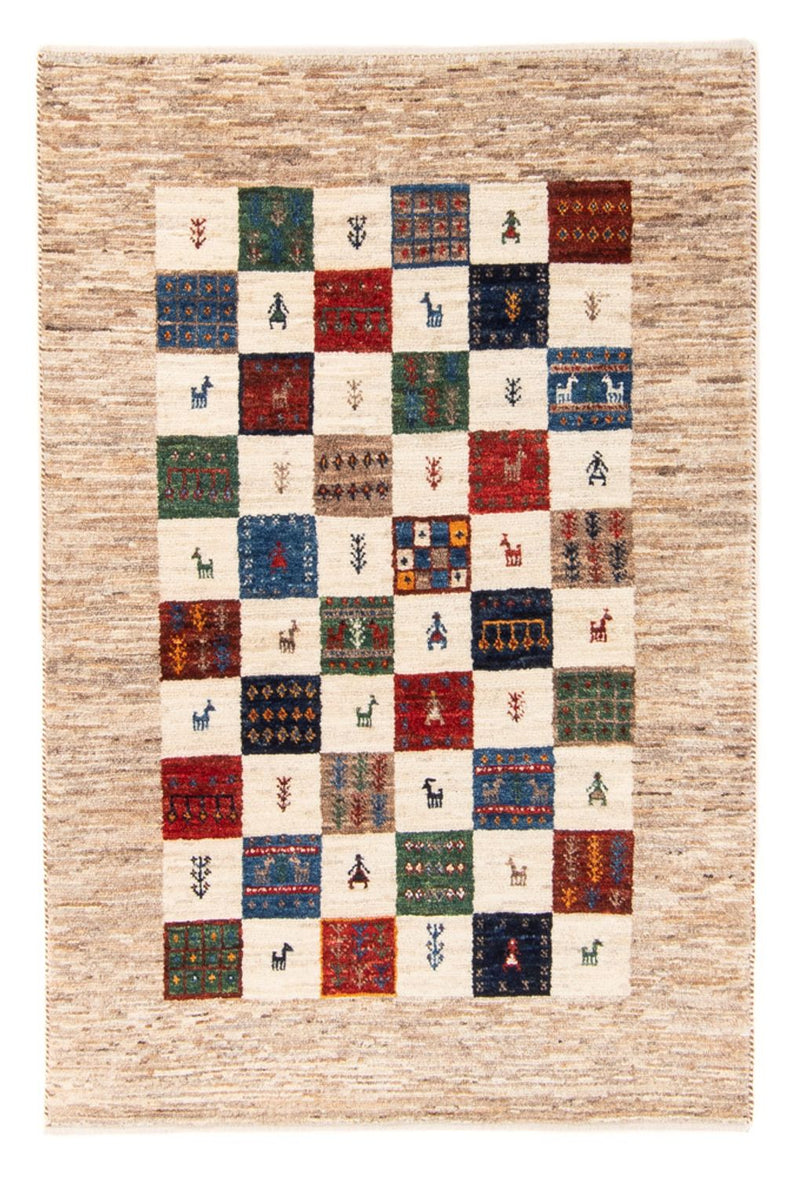 Gabbeh Tæppe - Loribaft Persisk - 125 x 86 cm - flerfarvet