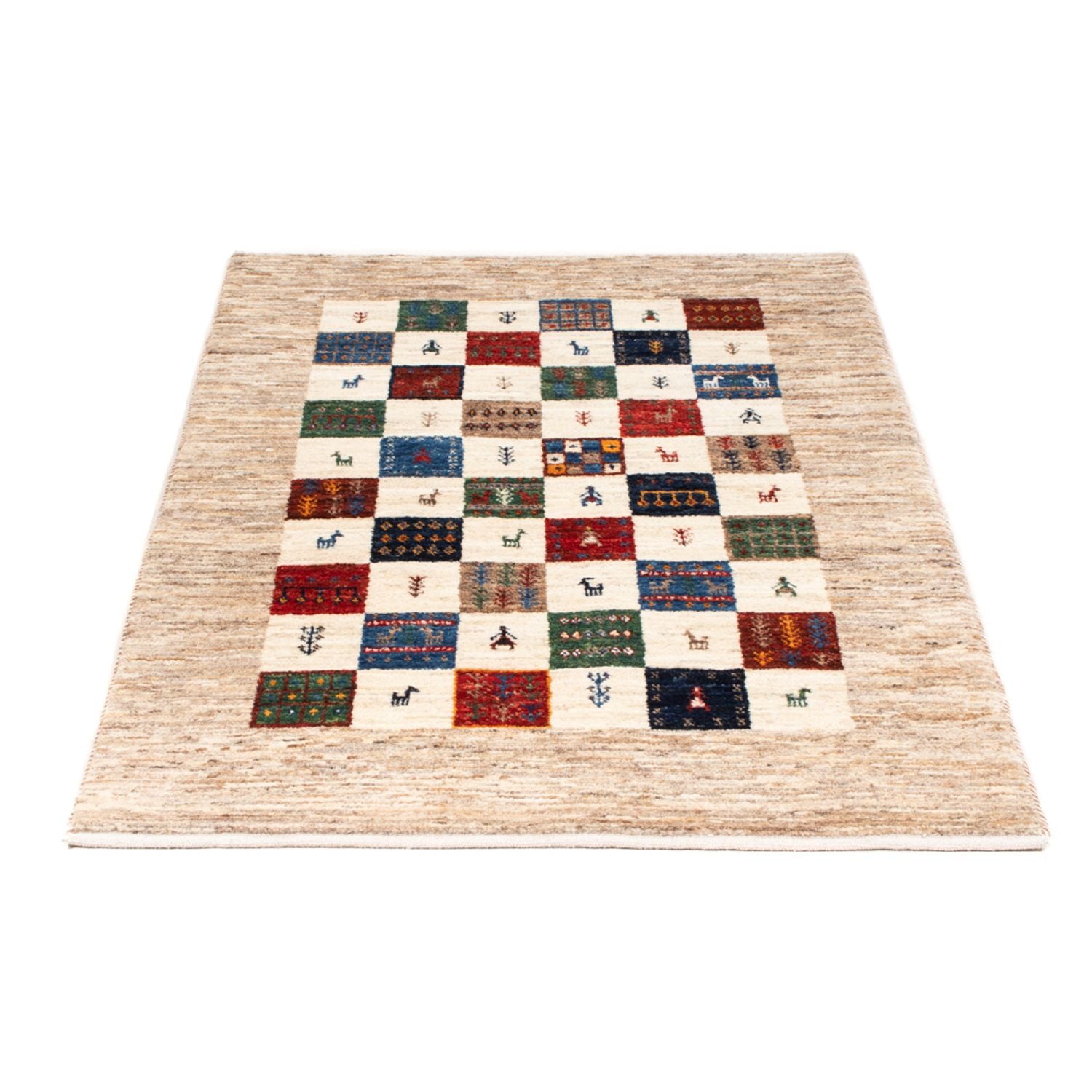 Gabbeh Tæppe - Loribaft Persisk - 125 x 86 cm - flerfarvet