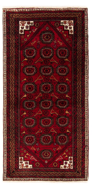 Løber Baluch-tæppe - 188 x 94 cm - rød