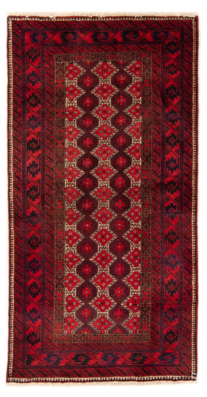 Løber Baluch-tæppe - 190 x 95 cm - rød