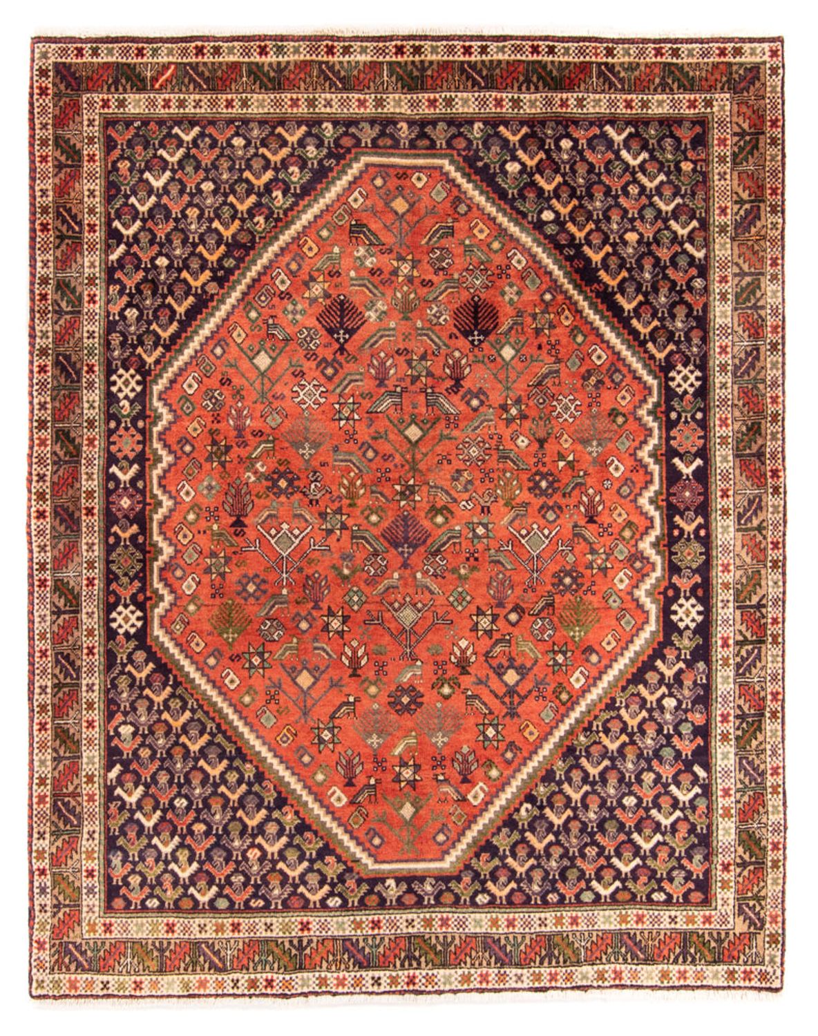 Persisk tæppe - Nomadisk - 205 x 158 cm - orange