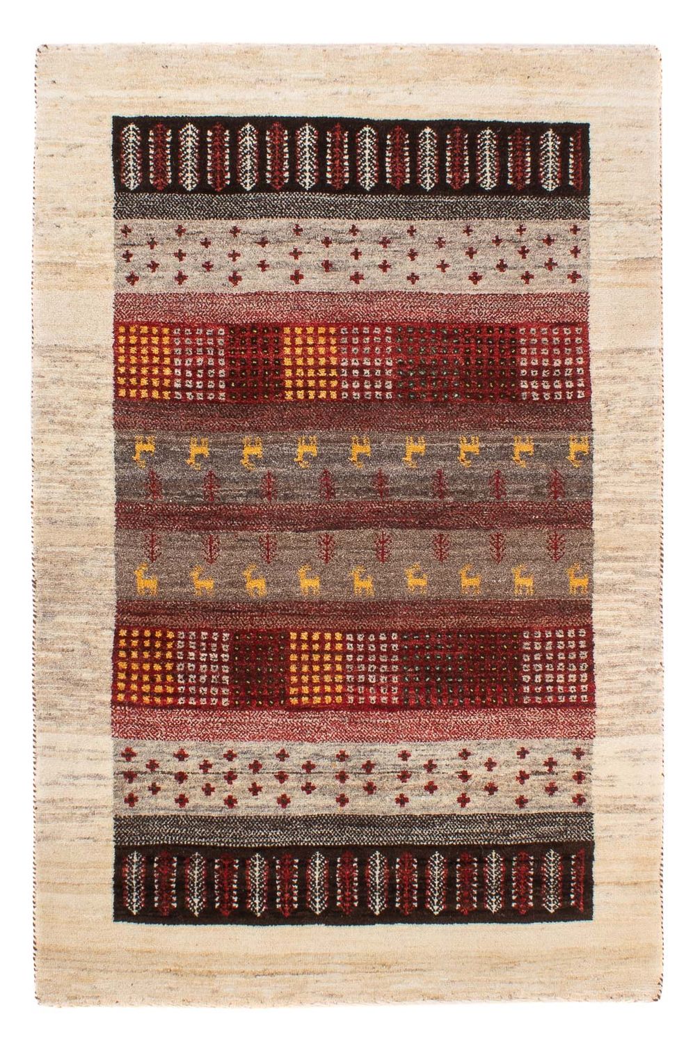 Gabbeh Tæppe - Loribaft Persisk - 128 x 84 cm - flerfarvet