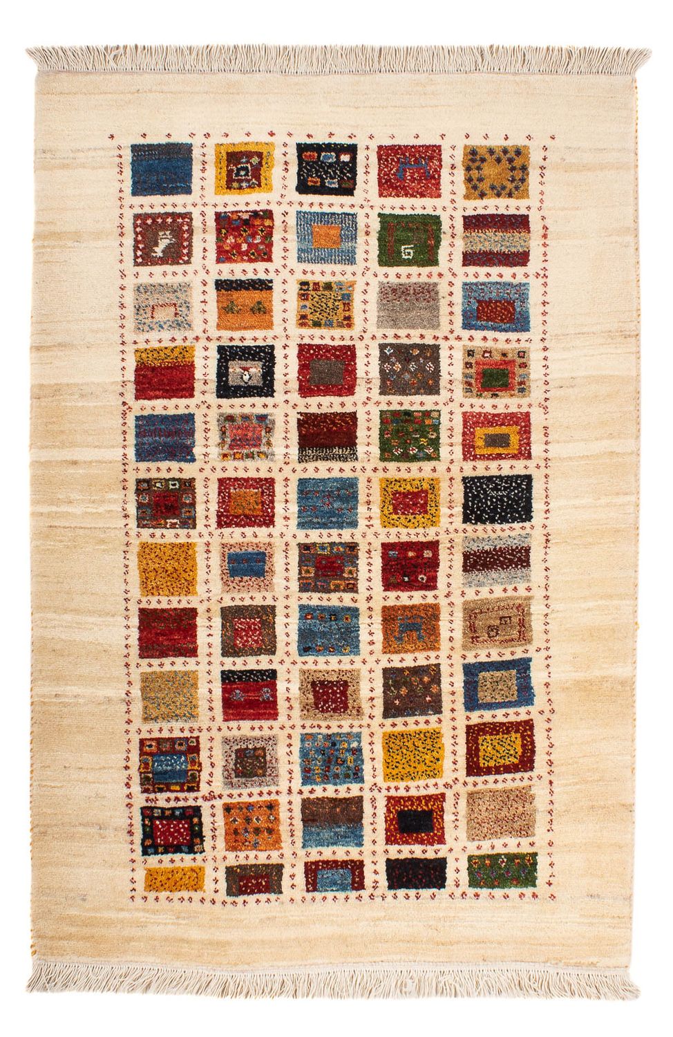 Gabbeh Tæppe - Loribaft Persisk - 128 x 86 cm - flerfarvet