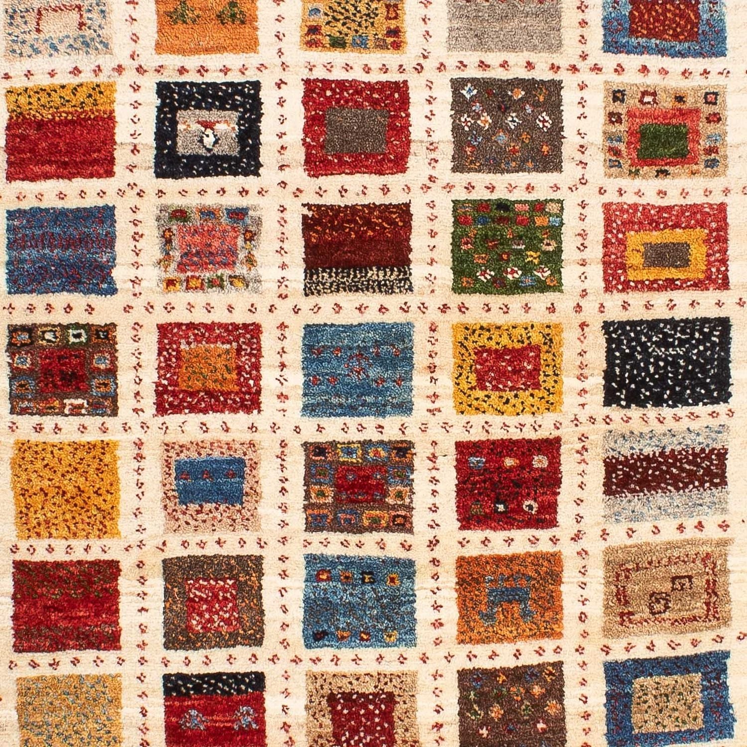 Gabbeh Tæppe - Loribaft Persisk - 128 x 86 cm - flerfarvet
