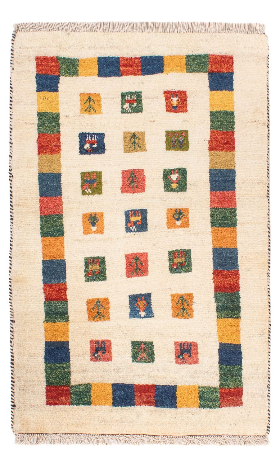 Gabbeh-tæppe - Persisk - 122 x 76 cm - flerfarvet