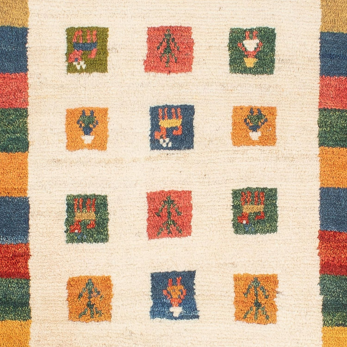 Gabbeh-tæppe - Persisk - 122 x 76 cm - flerfarvet