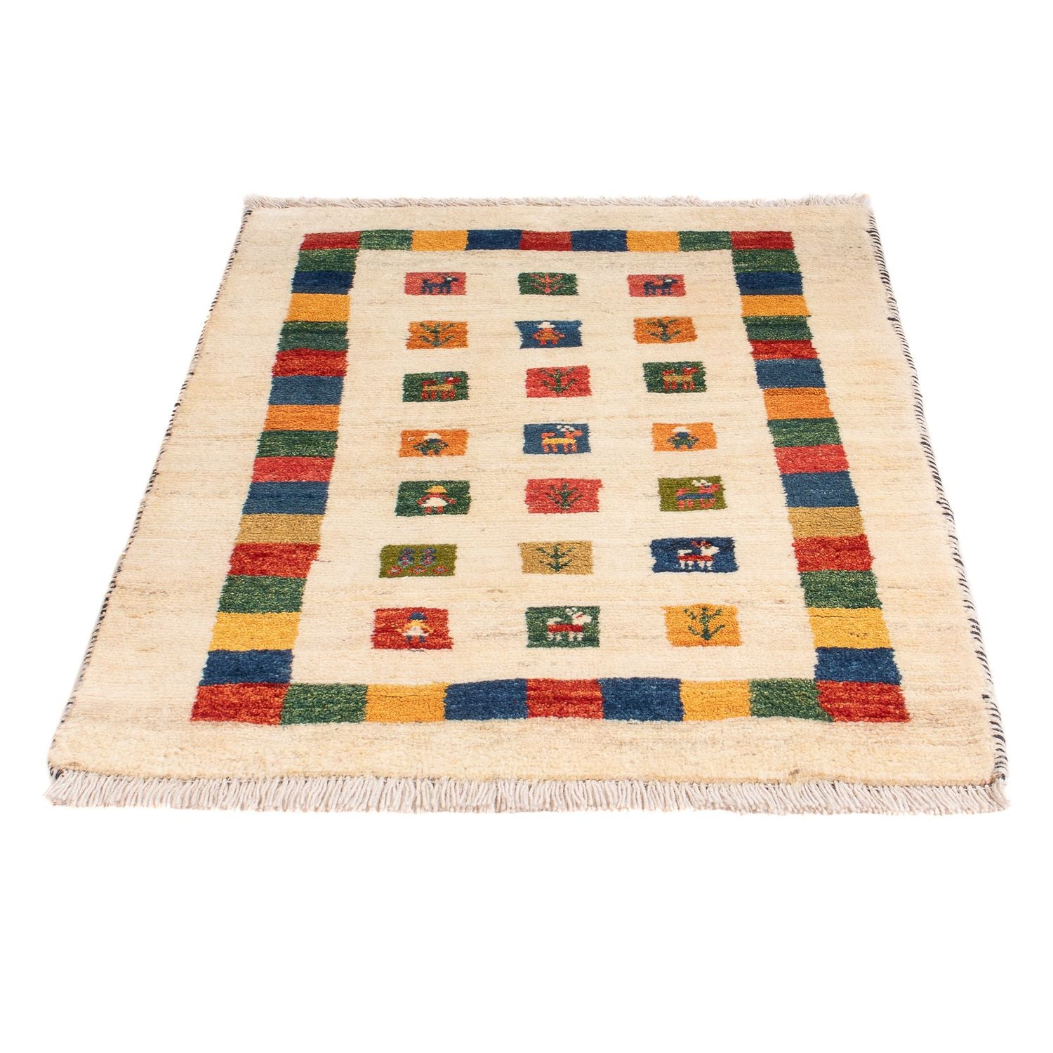 Gabbeh-tæppe - Persisk - 122 x 76 cm - flerfarvet