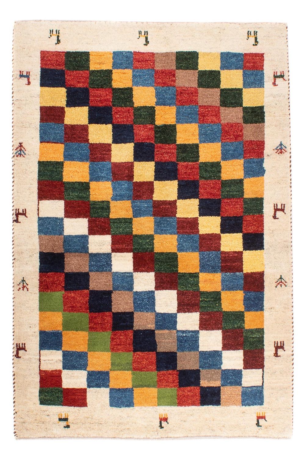 Gabbeh-tæppe - Persisk - 125 x 86 cm - flerfarvet