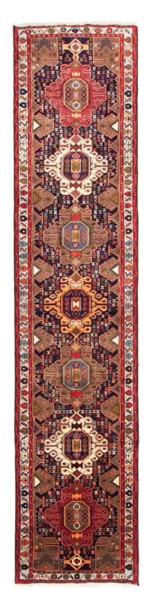 Løber Persisk tæppe - Nomadisk - 385 x 85 cm - mørkeblå