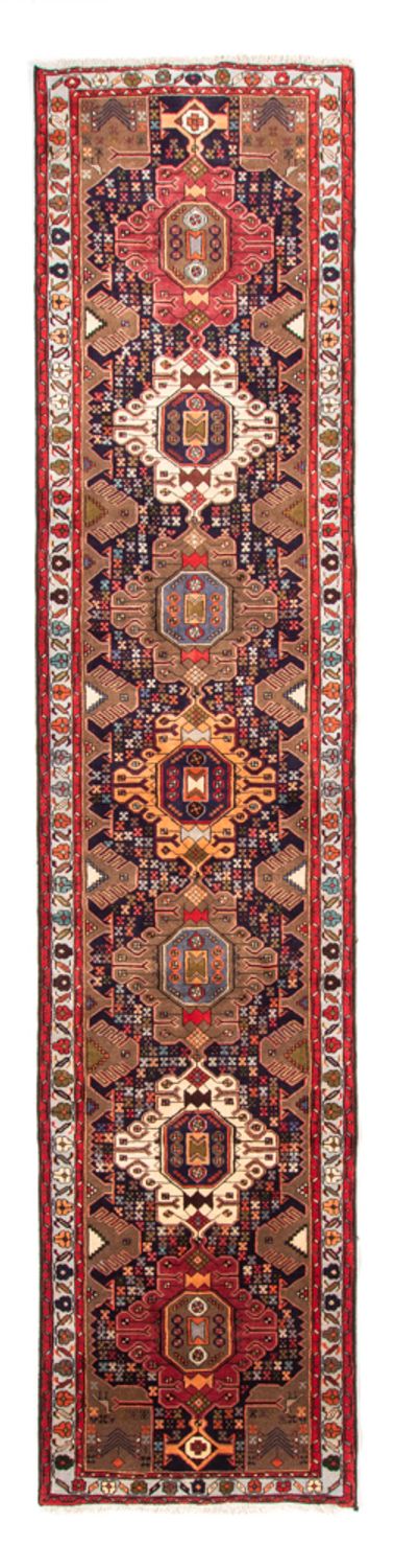 Løber Persisk tæppe - Nomadisk - 385 x 85 cm - mørkeblå