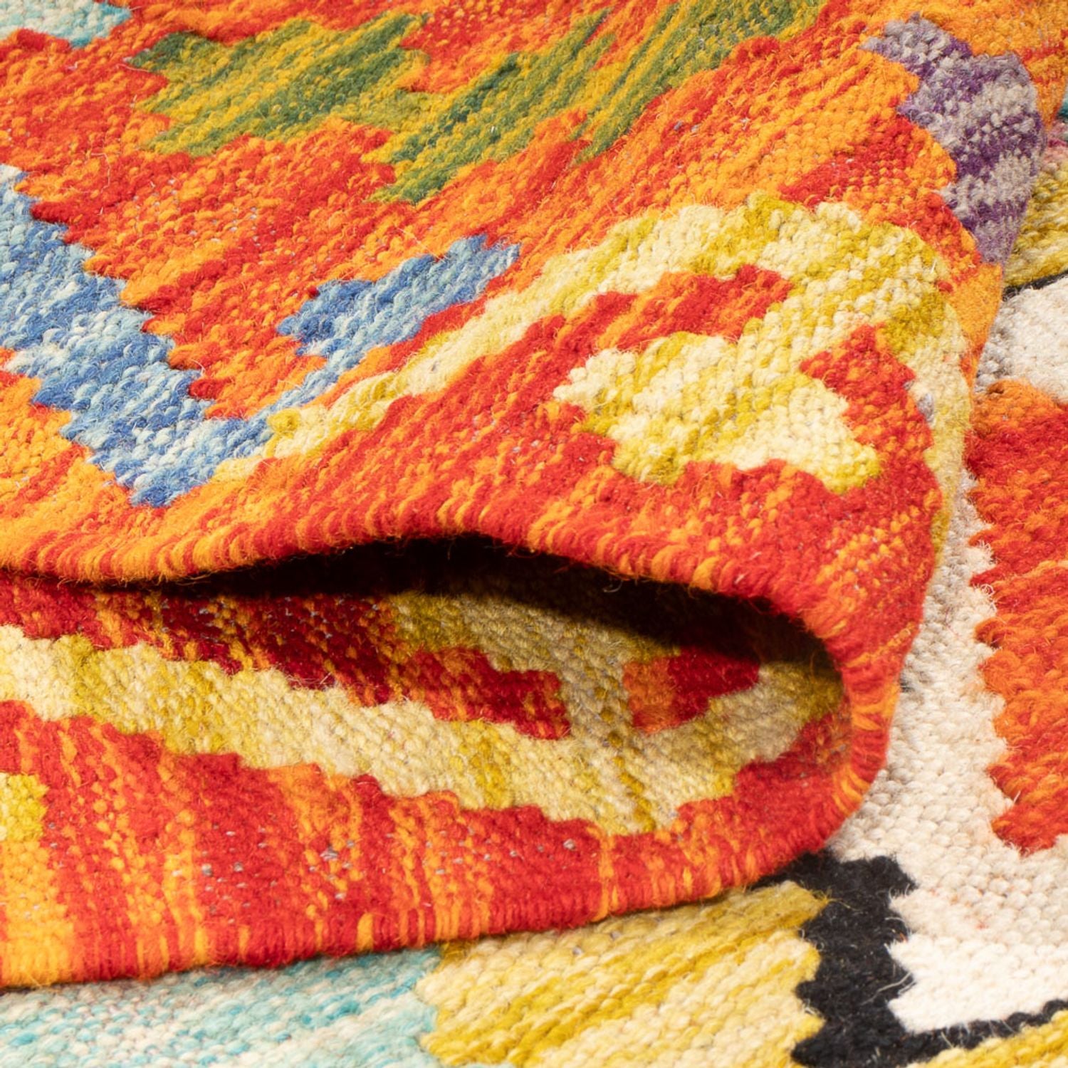 Kelim Carpet - Splash - 247 x 176 cm - flerfarvet