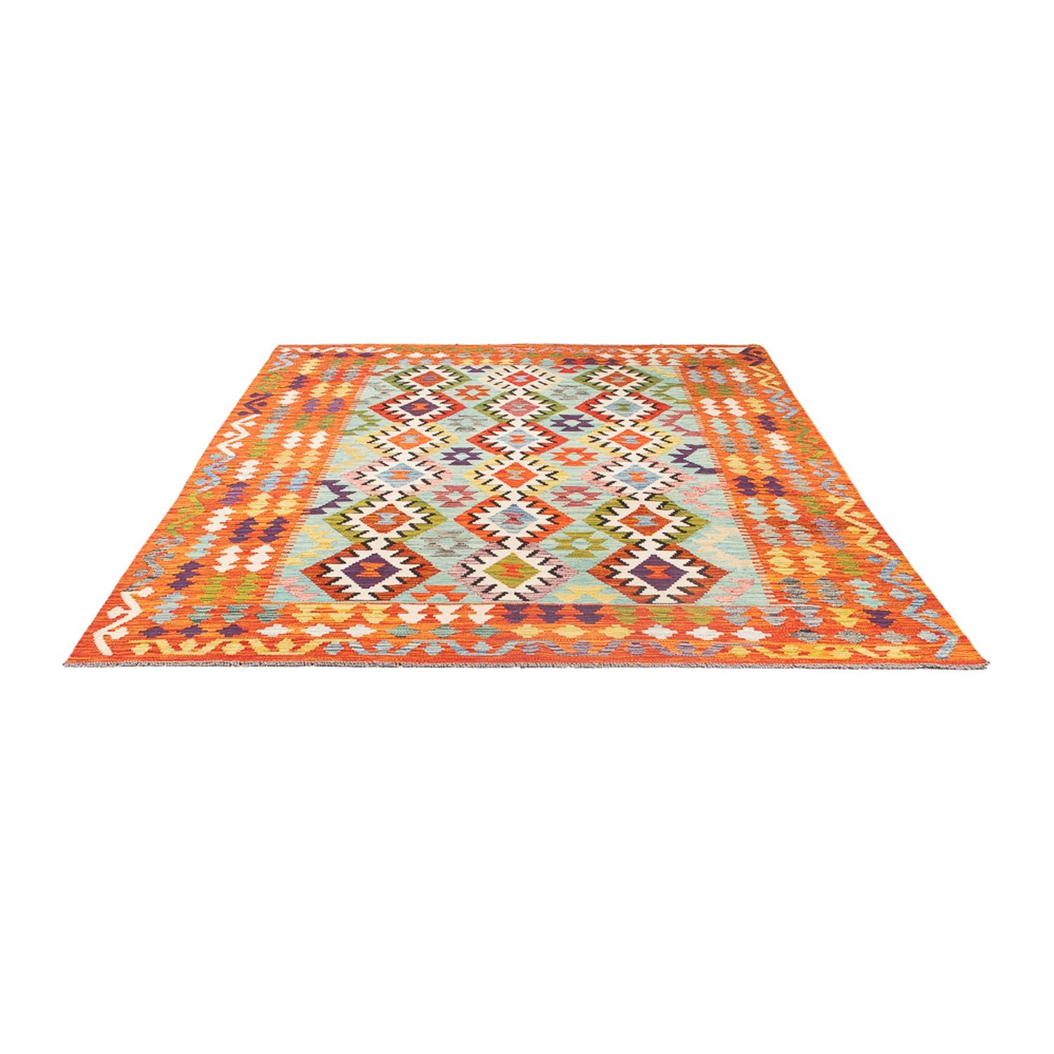 Kelim Carpet - Splash - 247 x 176 cm - flerfarvet