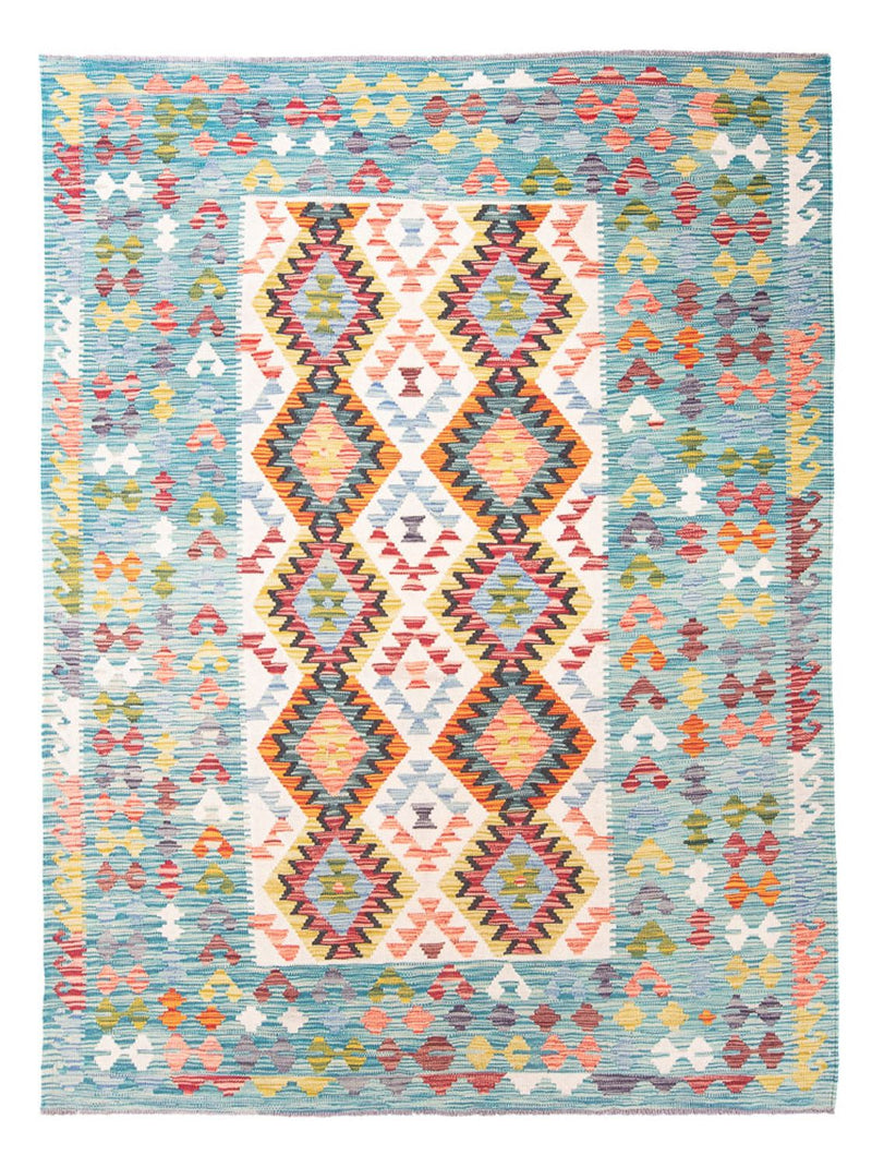 Kelim Carpet - Splash - 251 x 182 cm - flerfarvet